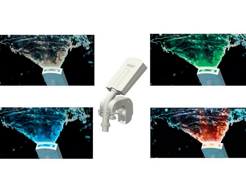 Светодиодный фонтан, 4 цвета: белый, красный, голубой и зеленый, Intex 28089