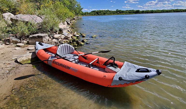 Надувная байдарка "Excursion Pro K2" 384х94х46см, алюм.вёсла 218см, насос 68605, до 180кг, Intex 68309