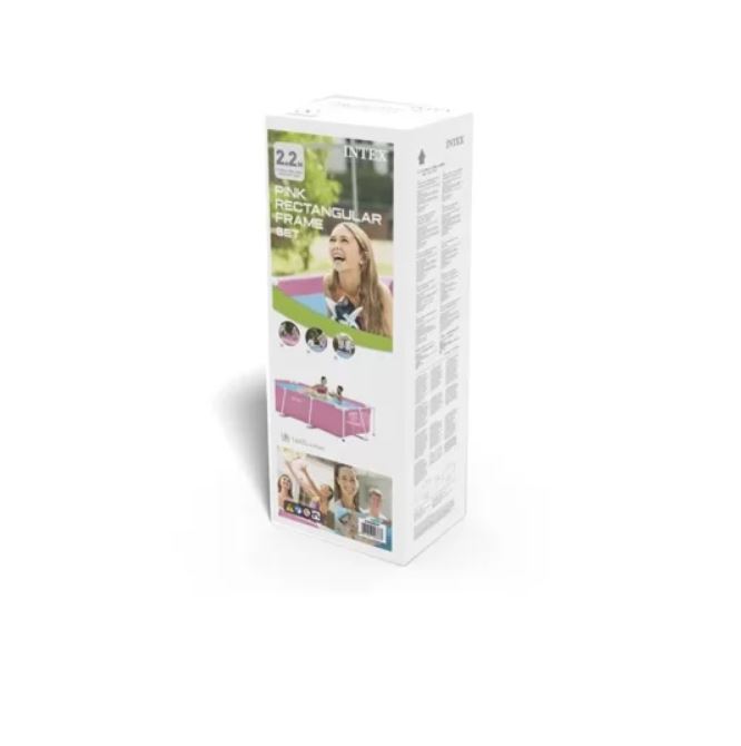 Каркасный бассейн Pink Metal Frame 220х150х60см, 1662л, Intex 28266