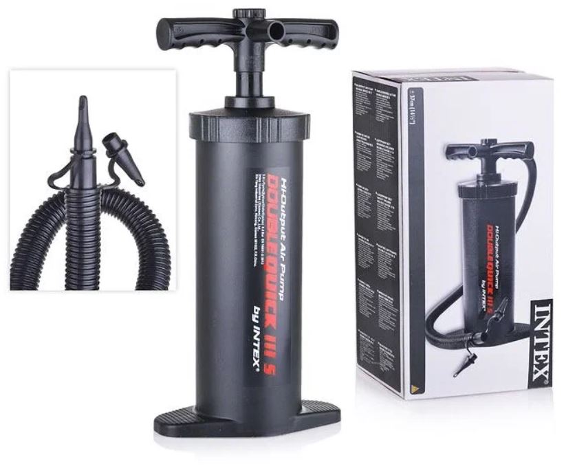 Насос ручной 37см "Double Quick III S" шланг с 3 насадками, Intex 68605