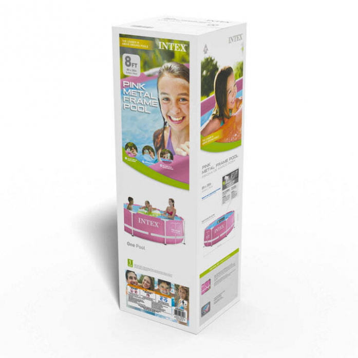 Каркасный бассейн Pink Metal Frame 244х76см, 2843л, Intex 28290