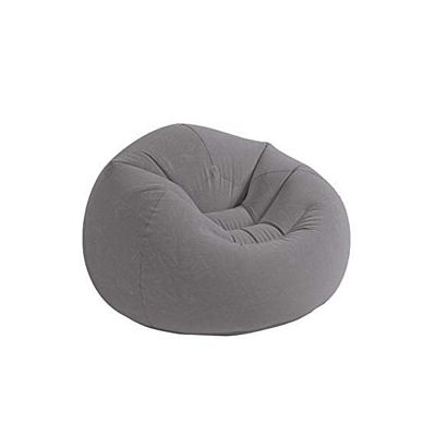 Надувное кресло 114х114х71см "Beanless Bag" серое, 100кг, Intex 68579