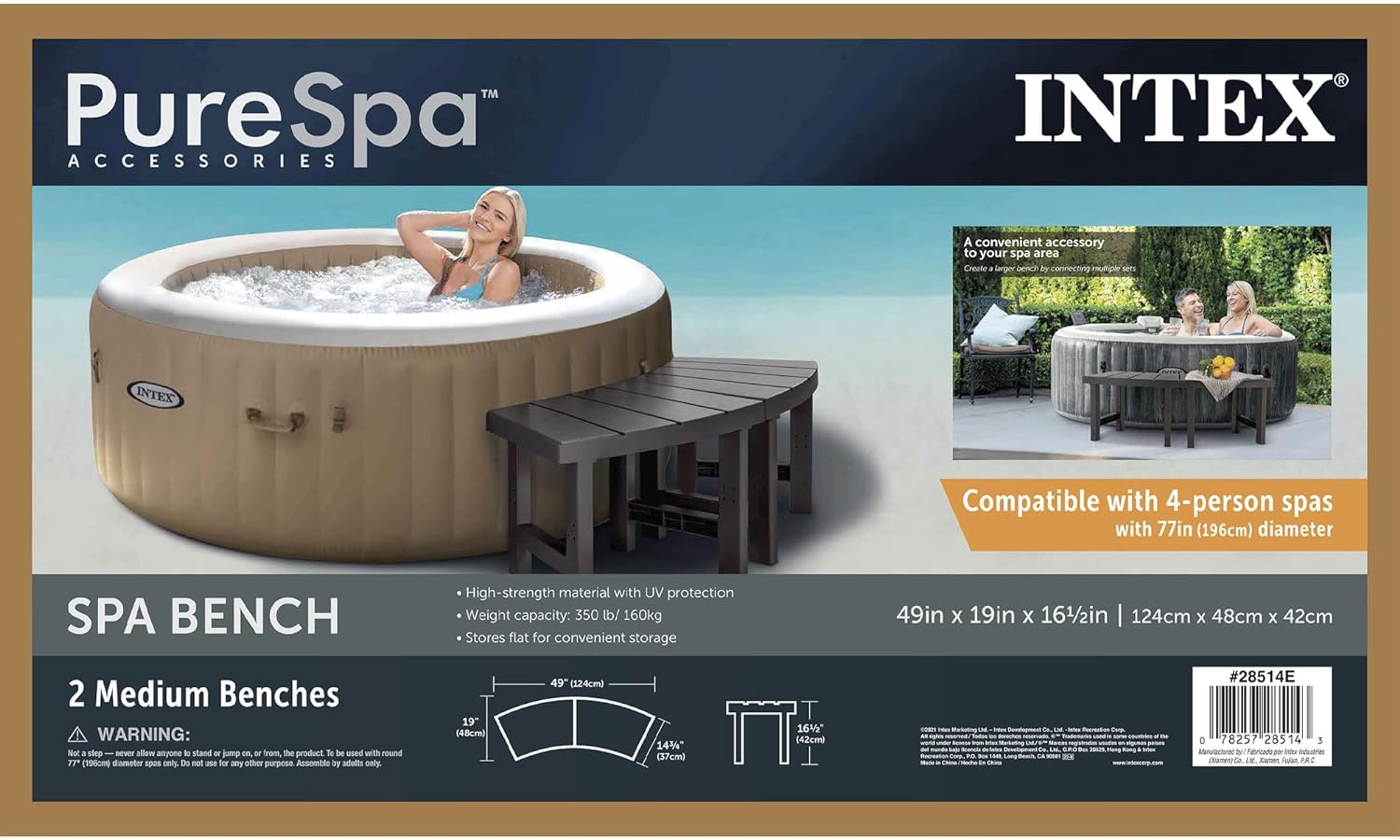 Скамья для СПА до 160 кг, Intex 28514