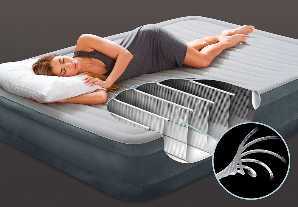 Надувная кровать 152х203х33см "Comfort-Plush" встр.нас. 220В, до 272кг, Intex 67770