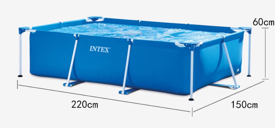 Каркасный прямоугольный бассейн 220х150х60см, 1662л, Intex 28270
