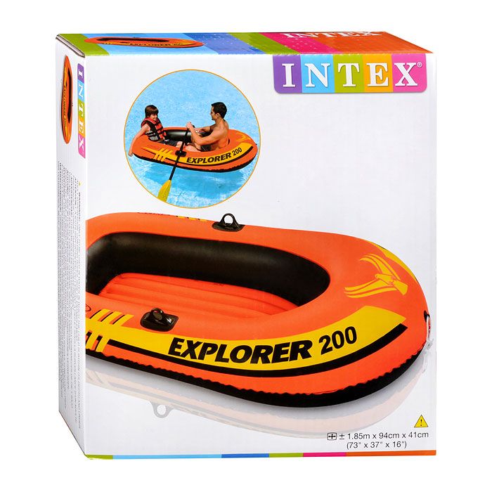 Надувная лодка "Explorer 200" 185х94х41см, от 6 лет, до 95кг, Intex 58330