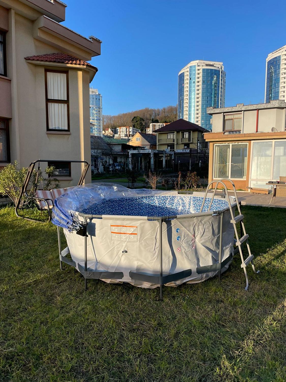 Круглый купольный тент Pool Tent на бассейн диаметром 305см, синий, Pool Tent PT305-B