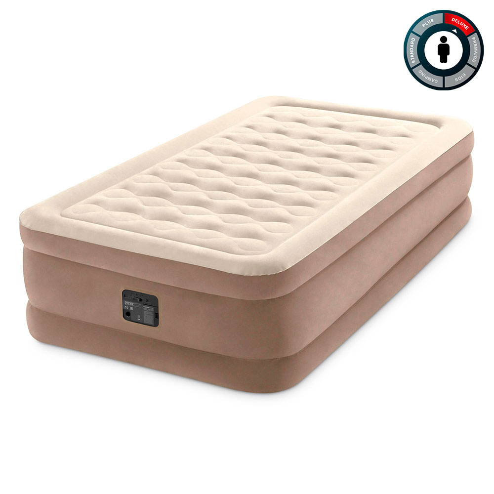 Надувная кровать 99х191х46см "Ultra Plush" встр.нас. 220В, до 136кг, Intex 64426