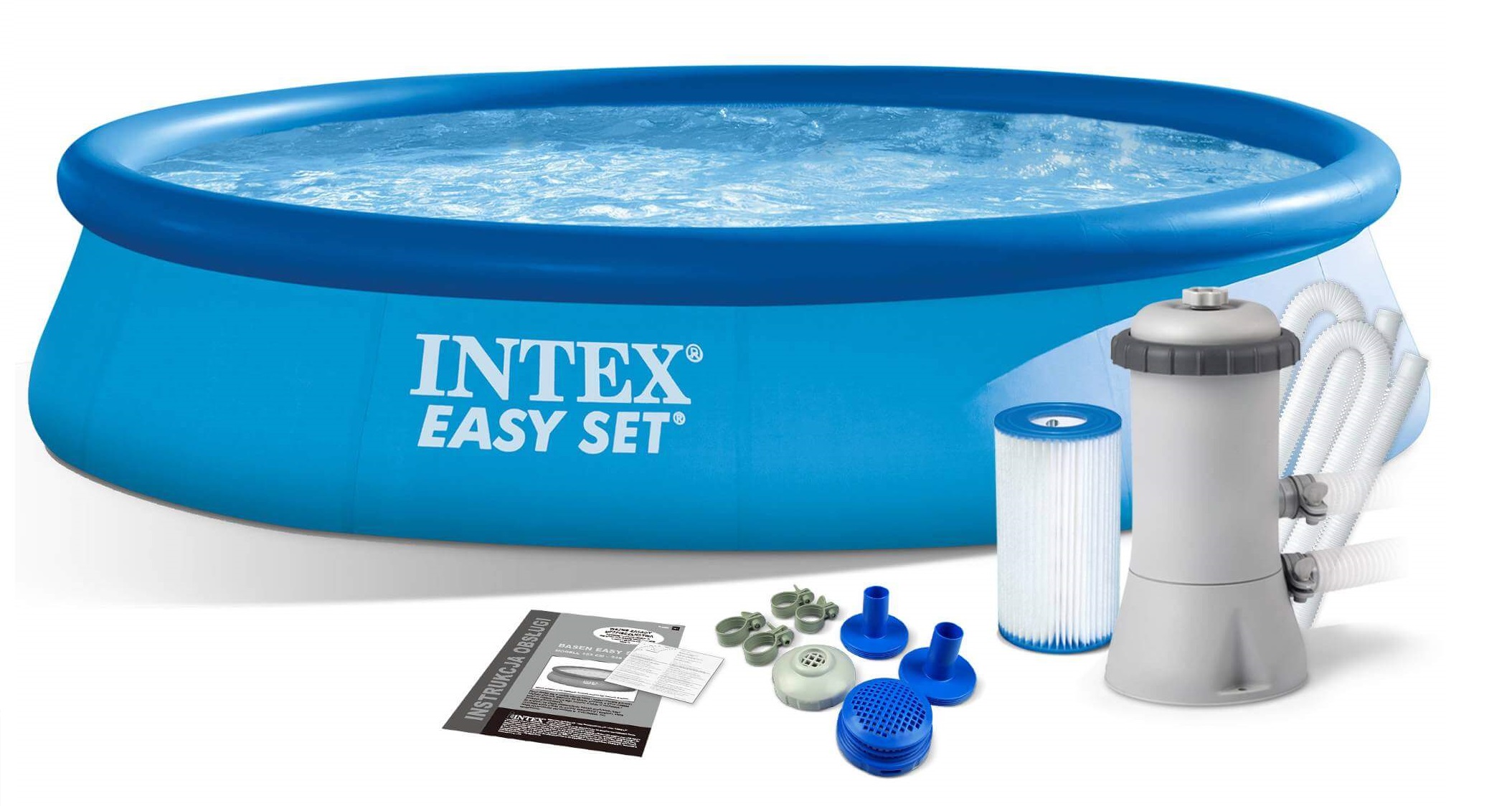 Бассейн Easy Set 396х84см, 7290л, фил.-насос 2006л/ч, Intex 28142