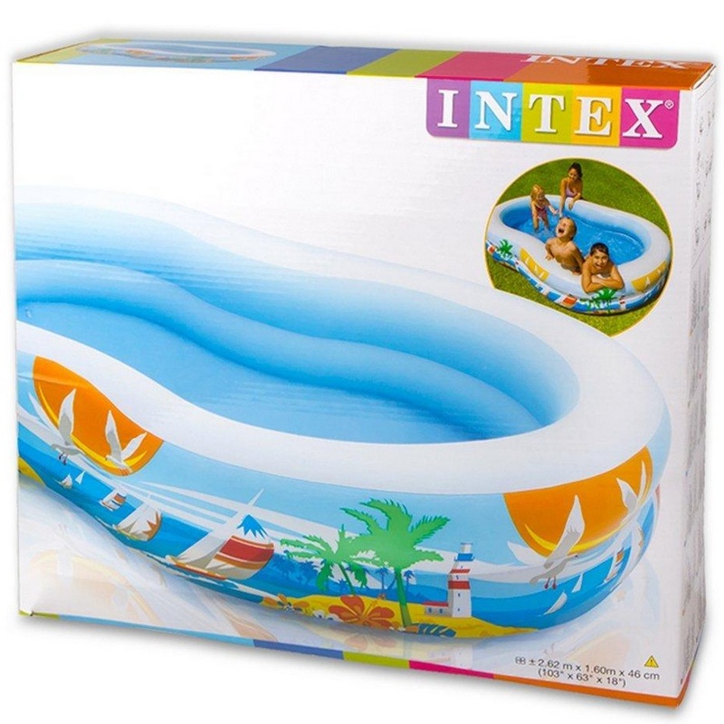 Детский надувной бассейн 262х160х46см "Лагуна" 700л, от 3 лет, Intex 56490