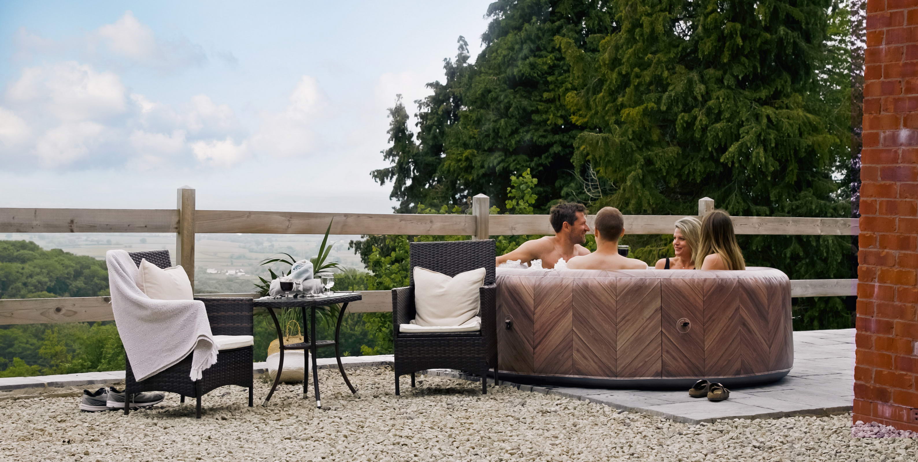 СПА-бассейн 204х70см "Fermo" 930л, круглый, аэромассаж, 6 чел, MSpa C-FE062