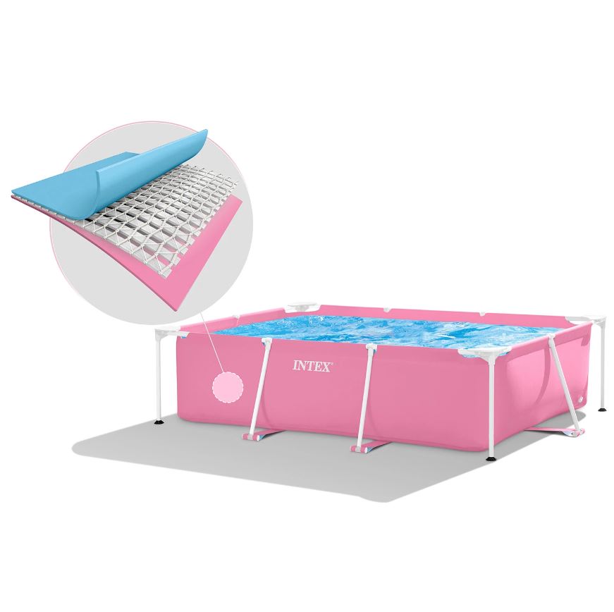 Каркасный бассейн Pink Metal Frame 220х150х60см, 1662л, Intex 28266