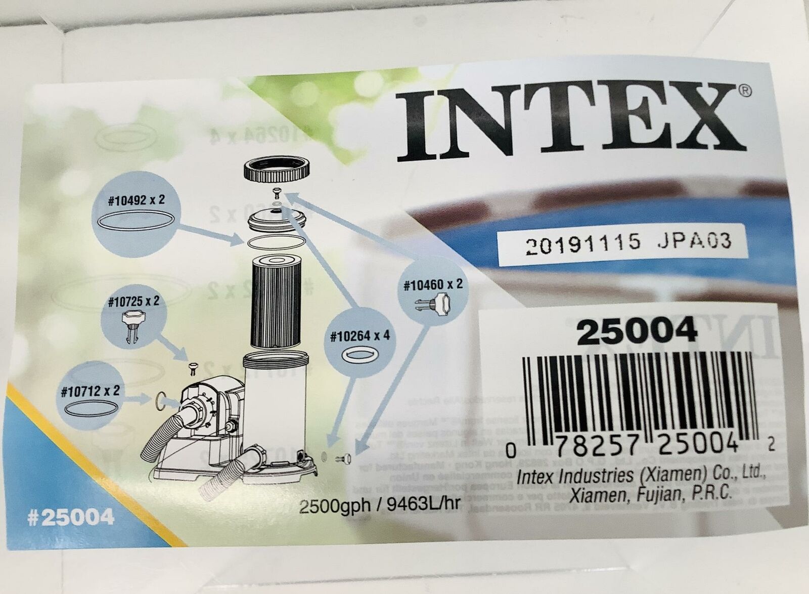 Ремкомплект для фильтр-насоса 28634, Intex 25004
