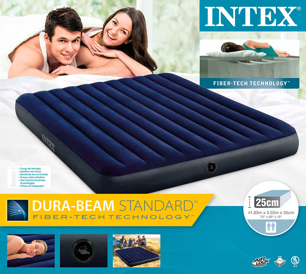 УЦЕНКА Надувной матрас 183х203х25см "Classic" до 272кг, Intex У64755