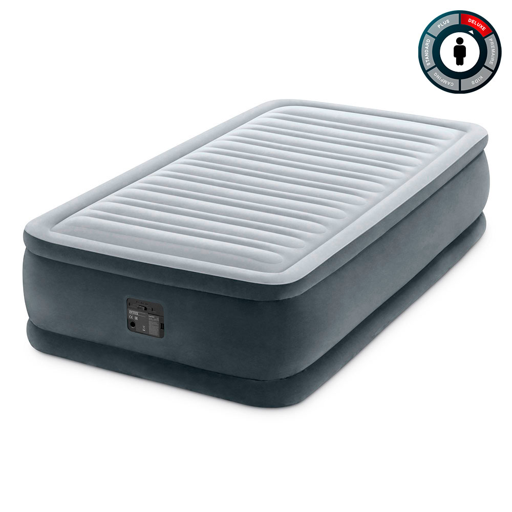 Надувная кровать 99х191х46см "Comfort-Plush" встр.нас. 220В, до 136кг, Intex 64412