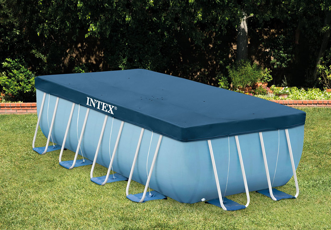 Тент для каркасного бассейна Rectangular Frame 400х200см (389х184х20см), Intex 28037