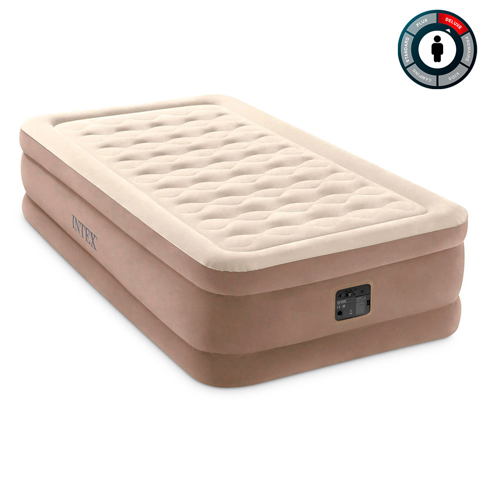 Надувная кровать 99х191х46см "Ultra Plush" встр.нас. 220В, до 136кг, Intex 64426