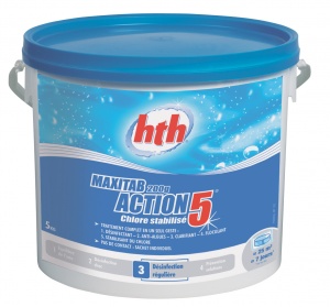 Многофункц. табл.стабилиз. хлора 5в1, MAXITAB ACTION, 200гр. 5кг, HTH K901755H1