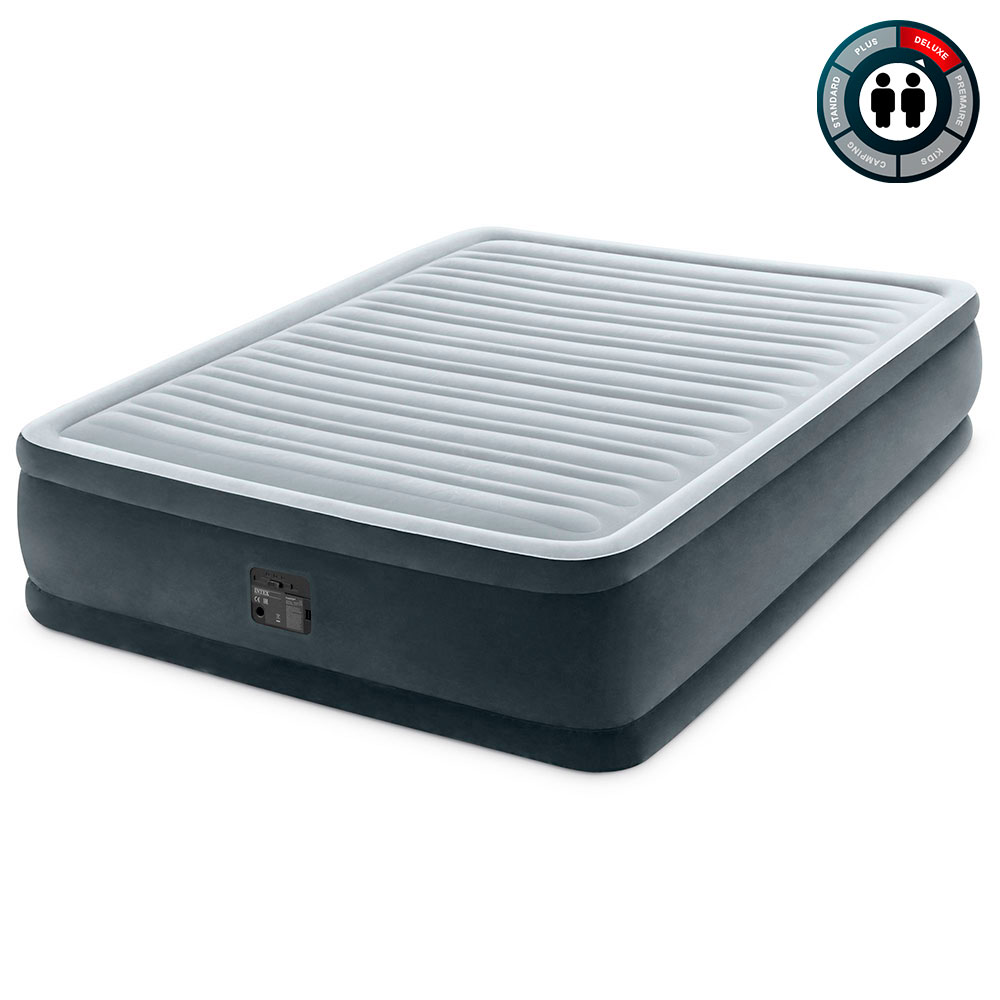 Надувная кровать 152х203х46см "Comfort-Plush" встр.нас. 220В, до 272кг, Intex 64414