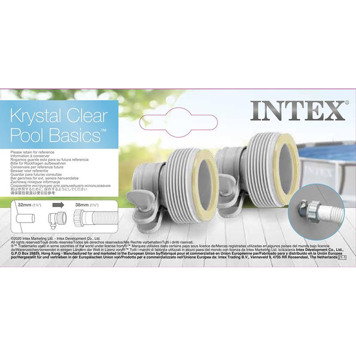 Комплект переходников "В" для шлангов D32мм на D38мм, Intex 29061