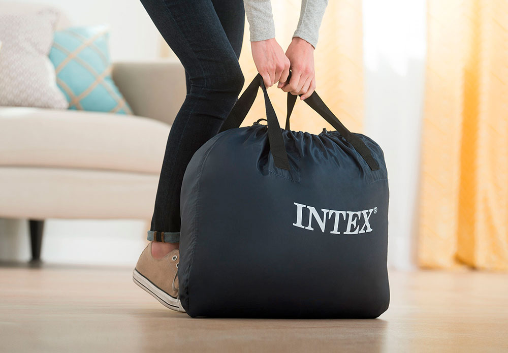 Надувная кровать 99х191х46см "Ultra Plush" встр.нас. 220В, до 136кг, Intex 64426