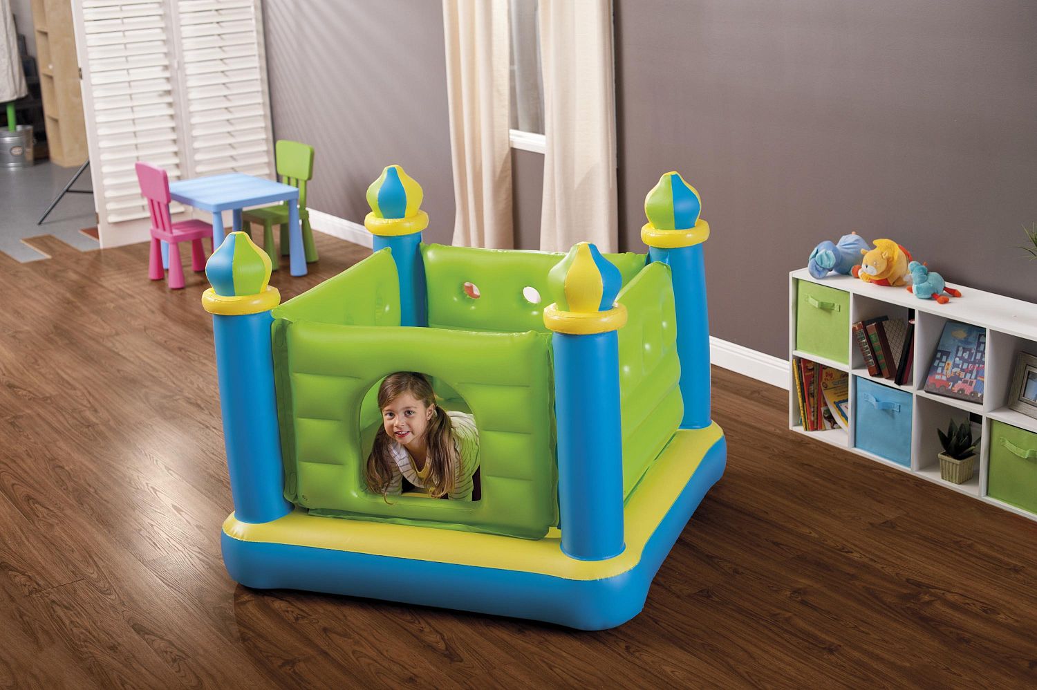 Игровой центр-батут 132х132х107см "Крепость" 3-6 лет, Intex 48257