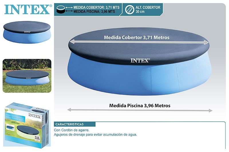 Тент для бассейнов с надувным бортом Easy Set 396см (D376х30см), Intex 28026