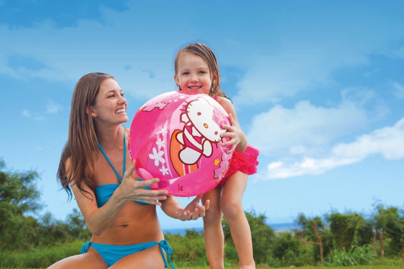 Пляжный мяч 51см "Hello Kitty" Sanrio, от 3 лет, Intex 58026