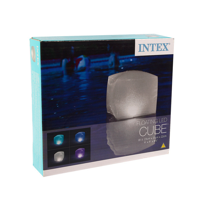 Плавающая подсветка Куб, 23х23х22см, Intex 28694