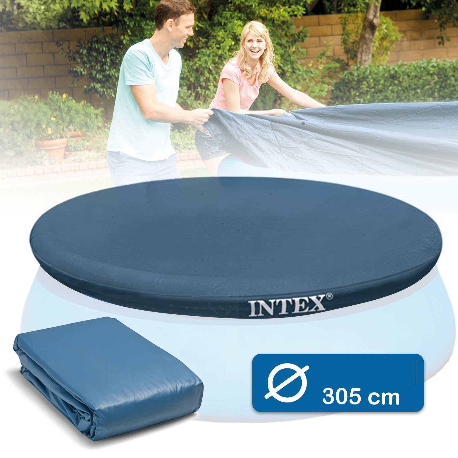 Тент для бассейнов с надувным бортом Easy Set 305см (D284х30см), Intex 28021