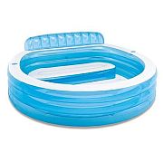 Intex 57190 Детский надувной бассейн 224х216х76см "Семейный" с диваном и подстаканниками, 590л, от 3 лет