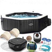 Intex 28462 СПА-бассейн 160/211х71см "Jet and Bubble Deluxe" 1098л, восьмигр., гидро-аэромассаж, хлорогенератор