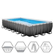 Intex 26364 Каркасный бассейн Ultra XTR Frame 732х366х132см, 31805л, песч.фил.-нас. 7900л\ч, лестн, тент, подст.