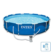 Intex 28212 Каркасный бассейн Metal Frame 366х76см, 6503л, фил.-насос 2006л/ч