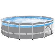 Intex 26730 Каркасный бассейн Prism Frame Clearview 488х122см, 19156л, фил.-насос 5678л\ч, лестн., тент, подст.