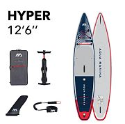 Aqua Marina BT-23HY02 SUP-доска "Hyper 12'6" Navy" 381х81х15см, насос, лиш, киль, ремнабор, сумка, до 170кг