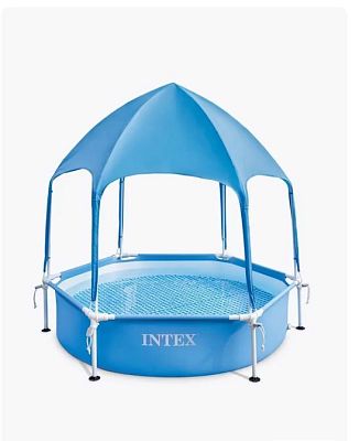 Каркасный бассейн Canopy Metal Frame 183х38см с навесом, 700л, Intex 28209