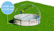 Pool Tent PT457-B Круглый купольный тент Pool Tent на бассейн диаметром 457см, синий