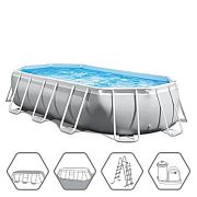 Intex 26796 Каркасный бассейн Prism Frame 503х274x122см "Oval" 13365л, фил.-насос 5678л\ч, лестн., тент, подст.