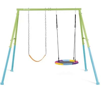 Качели детские 267х254х211см двойные, цветные, от 3 до 10 лет, Intex 44125