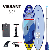 Aqua Marina BT-24VIP SUP-доска "Vibrant" 244х71х10см для детей, насос, весло, лиш, киль, ремнабор, сумка, до 60кг