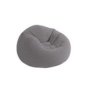 Intex 68579 Надувное кресло 114х114х71см "Beanless Bag" серое, 100кг