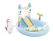 Intex 56148 Игровой центр 196х178х127см "Замок единорога" с разбрызгивателем и горкой, до 54кг, от 2 лет
