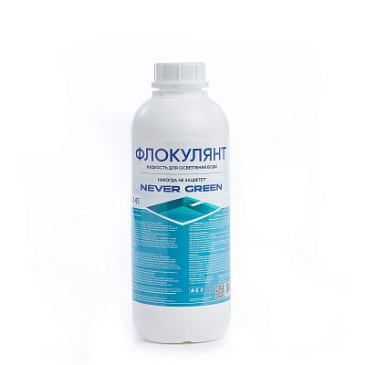 Флокулянт, 1л, флакон, жидкость для осветления воды, NeverGreen NG-145